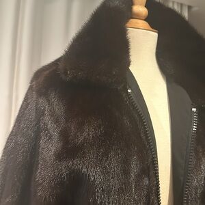 Men’s Bergdorf  Goodman Mink reversible bomber jacket Size M